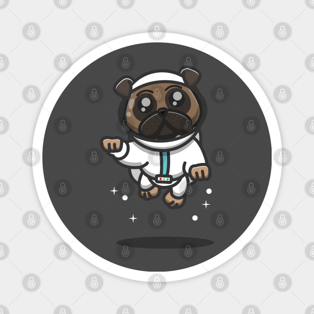 astronot pug dog in action Magnet by fflat hds